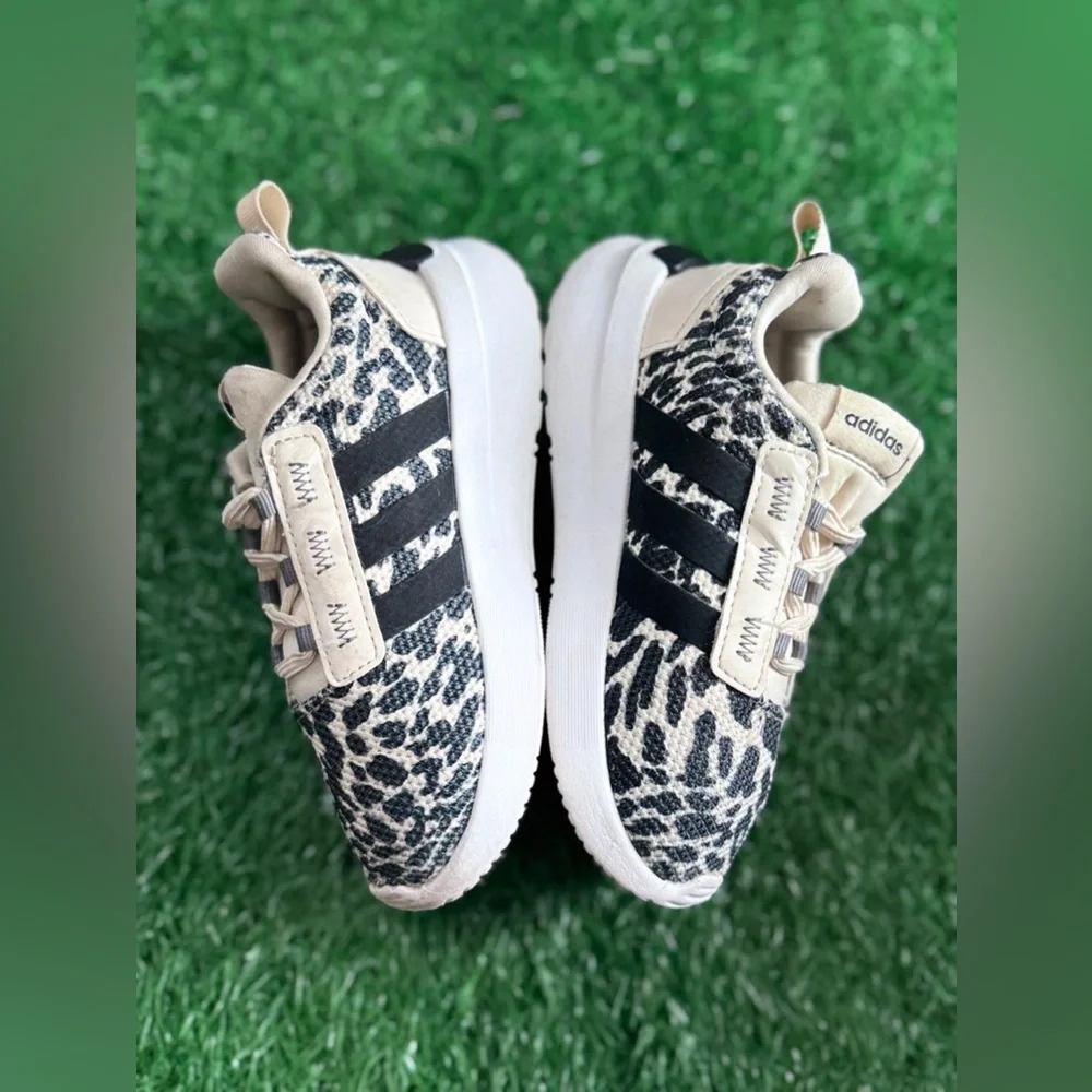 Adidas Brown Leopard Racer TR21 GZ4685 Slip On Sneaker Shoes Kids Size 9K‎